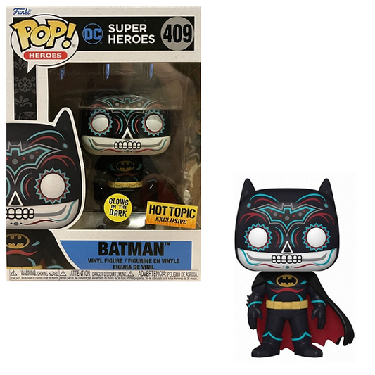 Funko POP! Heroes Dia De Los DC Batman #409 [Glows in the Dark] Hot Topic Exclusive