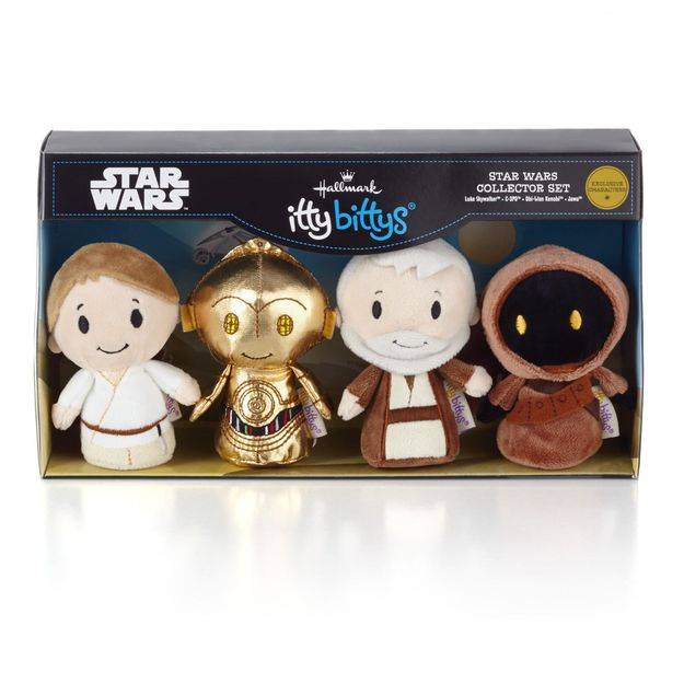 Hallmark Star Wars New Hope Itty Bitty Collectors Set Plush Holiday Figurine Ornaments, 4 Count