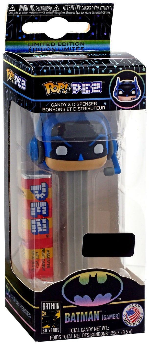 Funko POP! PEZ DC Batman 80th POP! Batman Exclusive Candy Dispenser [Gamer, Gray]
