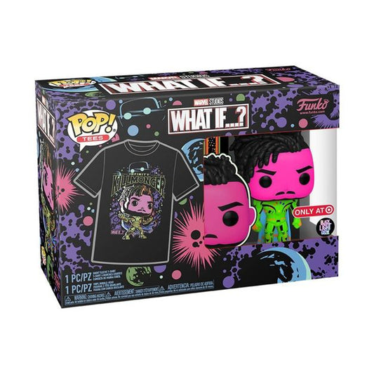 Funko POP! and Tee Marvel What If...? Erik Killmonger [Blacklight] with Size 2XL T-Shirt Collectors Box Exclusive