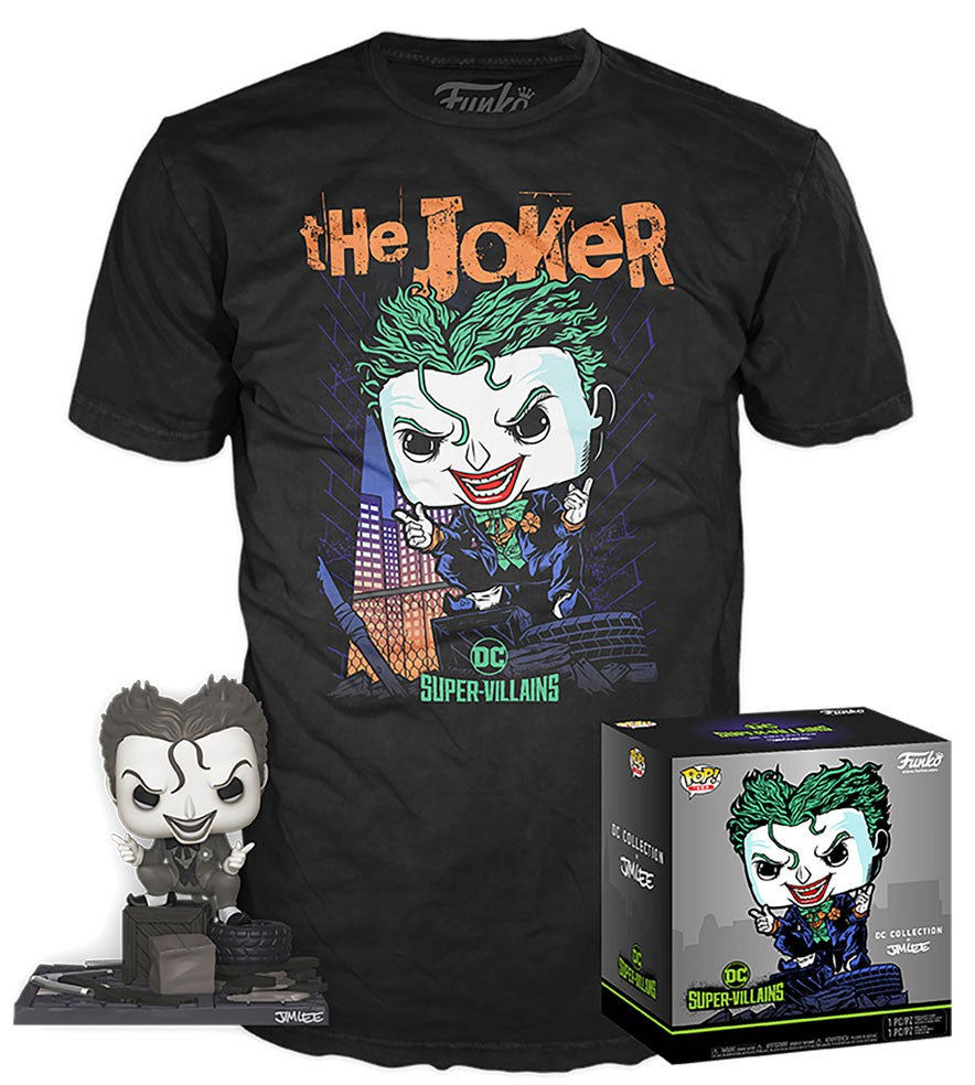 Funko POP! and Tee DC Collection Jim Lee Joker (Hush) #240 with Size Medium T-Shirt Collectors Box Exclusive