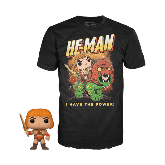 Funko POP! & Tee Masters of the Universe He-Man [Glows in the Dark] with Size Large [L] T-Shirt Exclusive