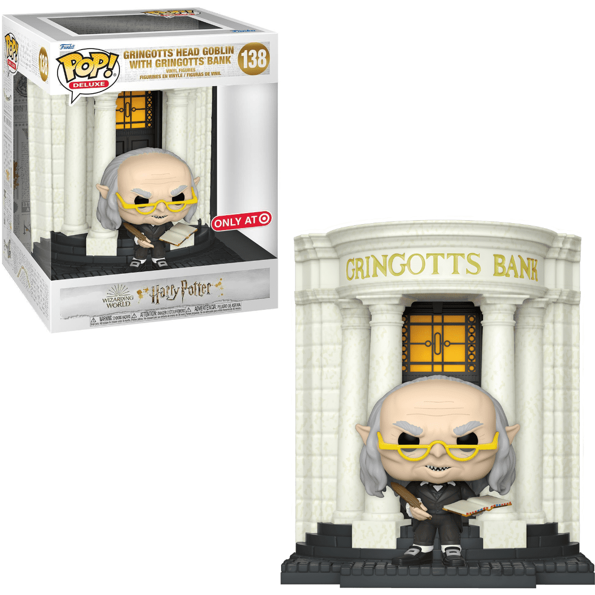 Funko POP! Harry Potter Deluxe Gringotts Head Goblin with Gringotts Bank #138 Exclusive