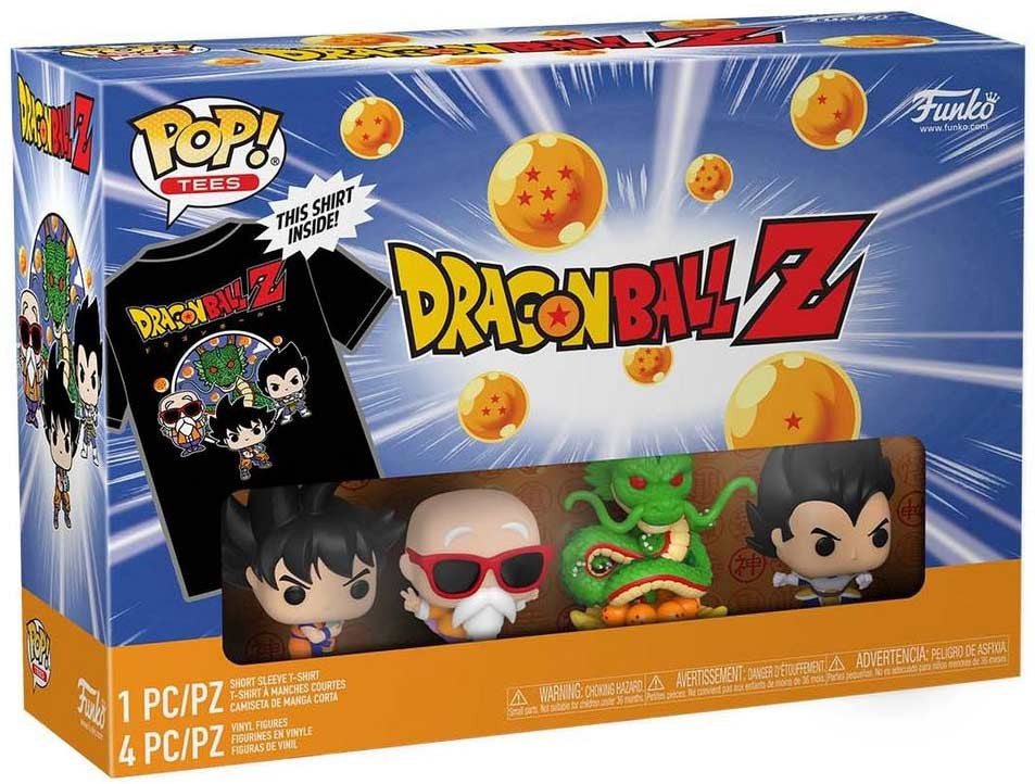 Funko Pocket POP! Keychain and Tee: Dragon Ball Z 4 Pack Size Small GameStop Exclusive