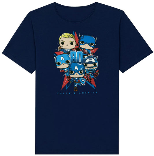 Funko POP! Tees Marvel Captain America 80th Across the Years Size 2XL T-Shirt Collector Corps Exclusive