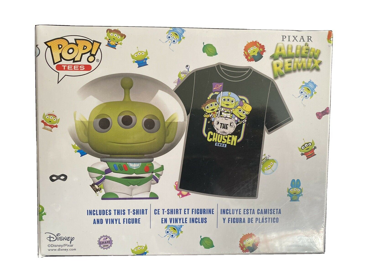 Funko POP! Tees Disney Pixar Alien Remix Buzz Lightyear Size M Collectors Box