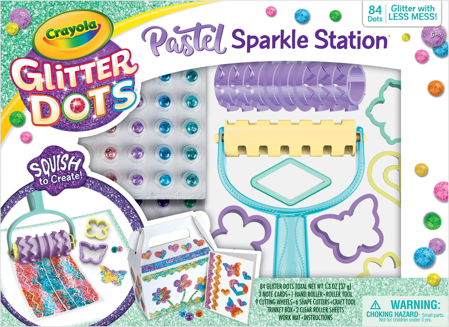 Crayola Glitter Dots Sparkle Station 100 Pieces Craft Set, Child, Ages 3+ Unisex