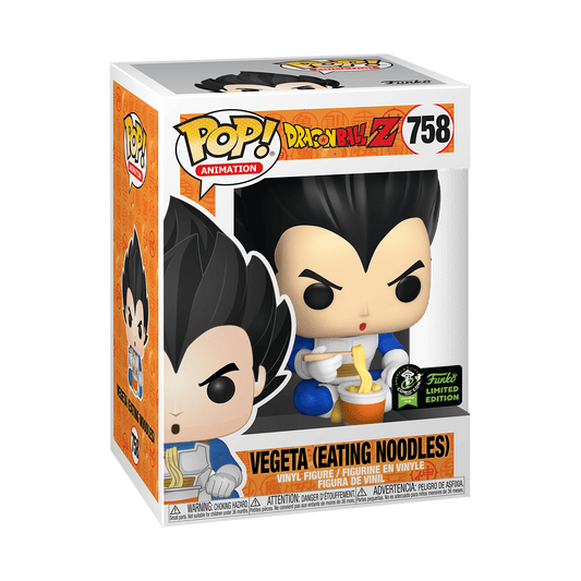 Funko POP! Animation Dragonball Z Vegeta (Eating Noodles) #758 ECCC Sticker Exclusive