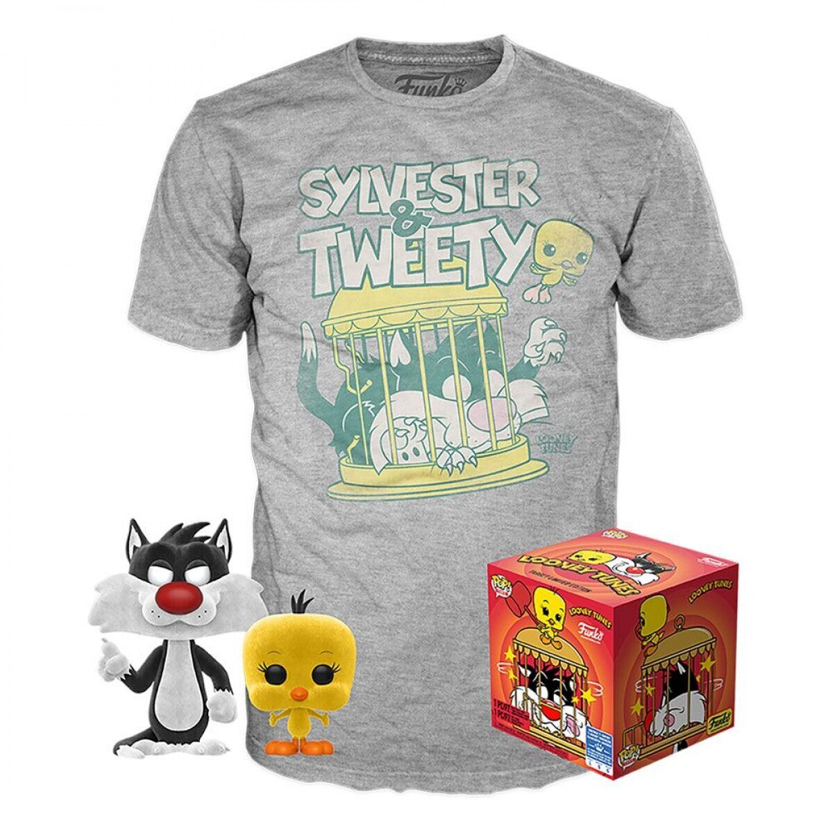 Funko POP! Tees Looney Tunes Sylvester and Tweety [Flocked] with 2XL Shirt