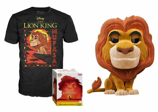 Funko POP! & Tee Disney: The Lion King - Flocked Mufasa with size Medium T-Shirt Collectors Box Exclusive