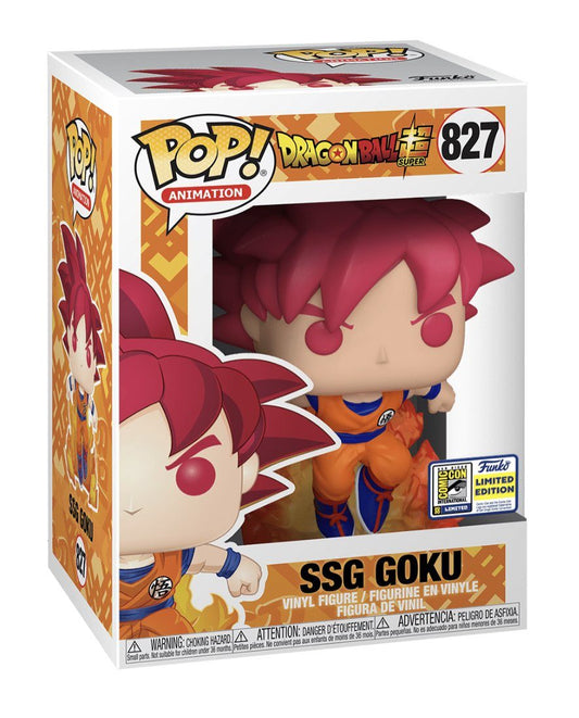 Funko POP! Animation Dragonball Super SSG Goku #827 SDCC Sticker Exclusive