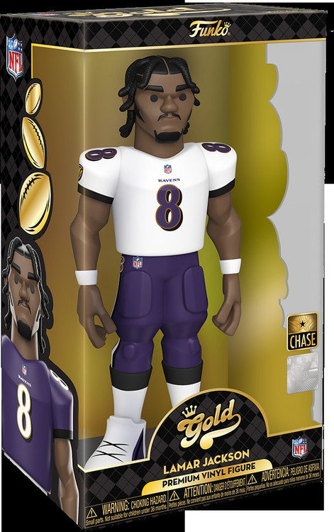 Funko GOLD NFL Baltimore Ravens Lamar Jackson [White Away Uniform] 12"