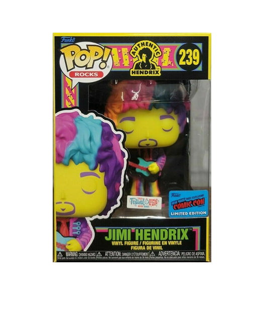 Funko POP! Rocks Jimi Hendrix [Blacklight] #239 NYCC Limited Edition Sticker Exclusive