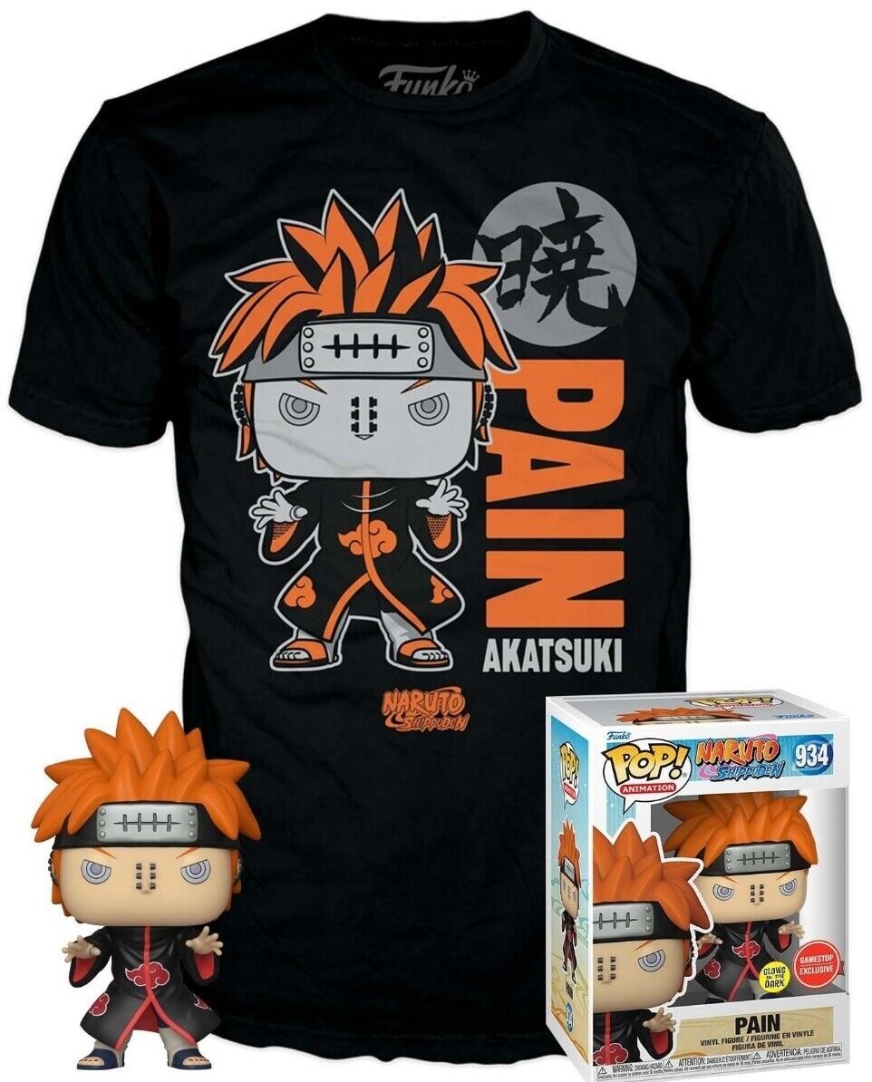 Funko POP! and Tee Animation Naruto Shippuden Pain [Glows in the Dark] with Size Small T-Shirt Collectors Box Exclusive