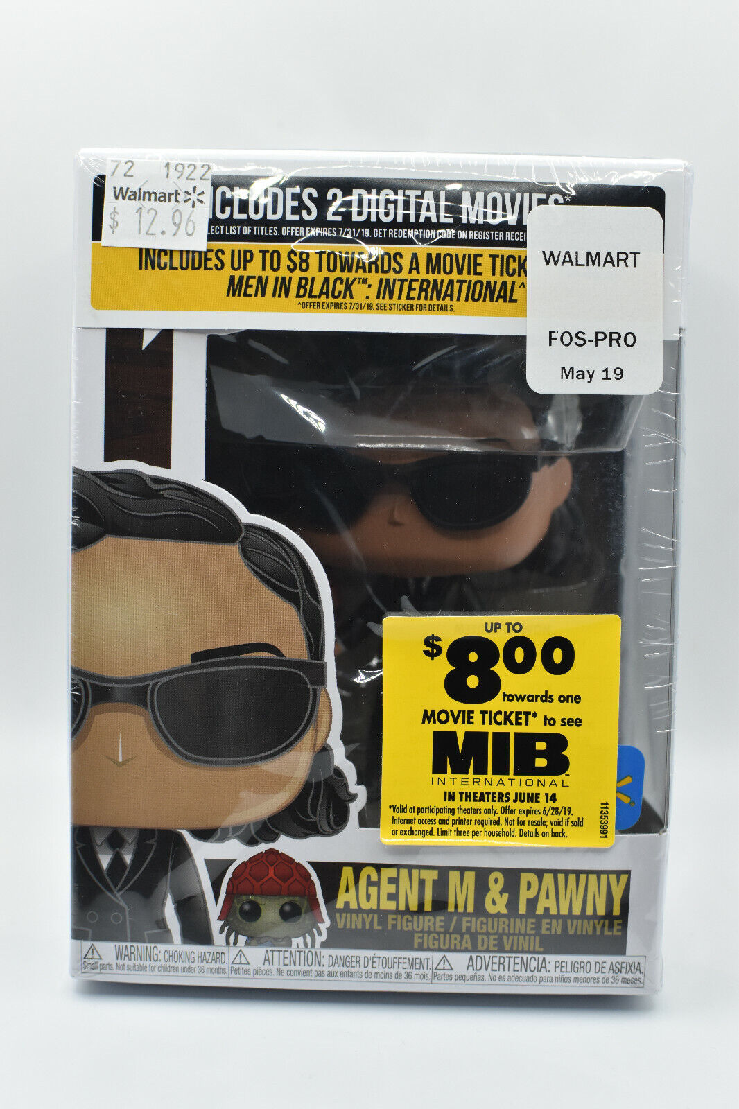 Funko POP Men in Black International Agent M & Pawny 742 Walmart Exclusive In Shrink Wrap + 2 Digital Movies