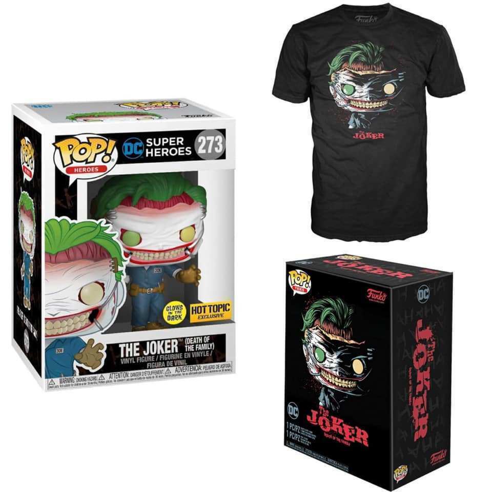 Funko POP! and Tee DC Death Of The Family Joker [Glows in the Dark] with Size Small T-Shirt Collectors Box Exclusive