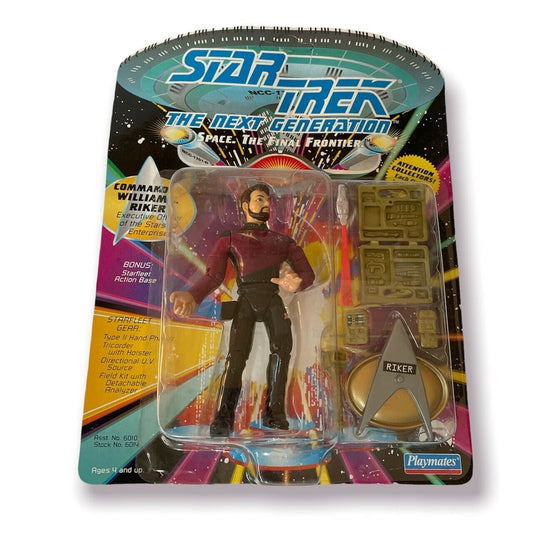 Playmates Star Trek TNG 1993 Collector's Figure Commander William T Riker