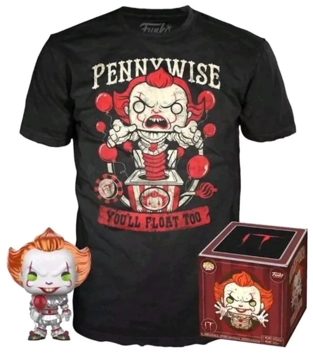 Funko POP! and Tee IT Pennywise [Metallic] with Size Small T-Shirt Collectors Box Exclusive