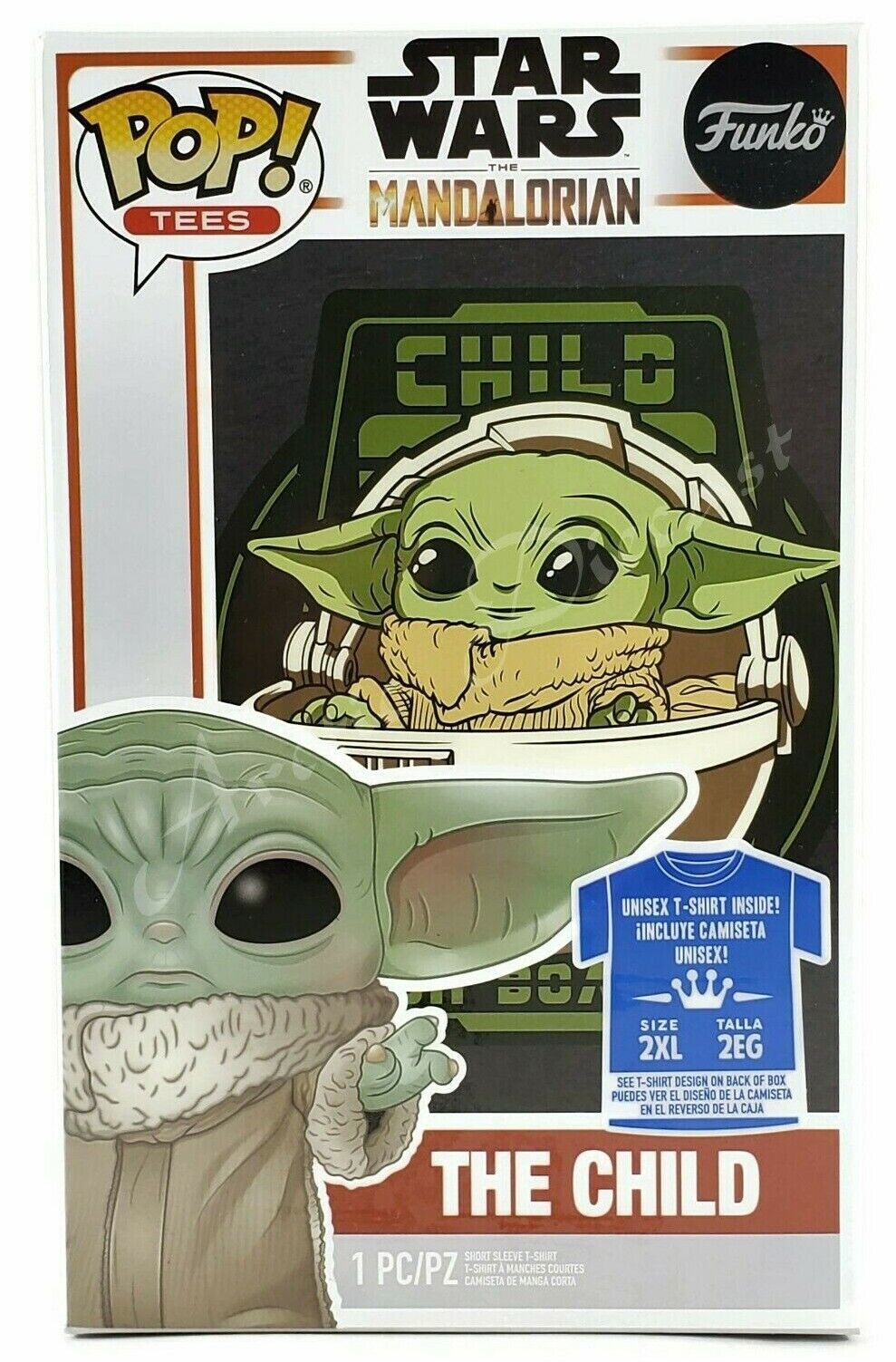 Funko POP! Tees Star Wars The Mandalorian Child On Board Size 2XL T-Shirt Collectors Box Exclusive