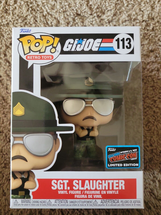 Funko POP! Retro Toys G.I.JOE SGT. Slaughter #113 Limited Edition 2022 NYCC Exclusive Sticker