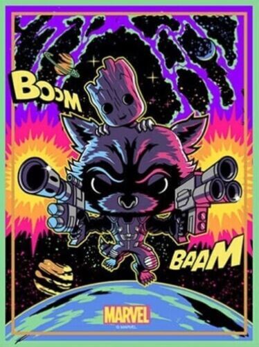 Funko Felted Poster Marvel Rocket Racoon & Groot (Blacklight)