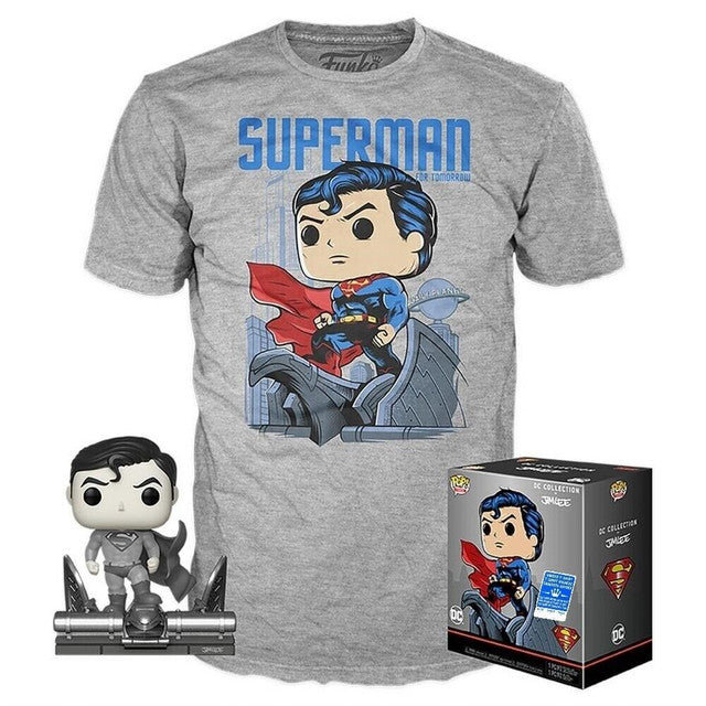 Funko POP! and Tee DC Superman by Jim Lee with Size Medium T-Shirt Collectors Box Exclusive